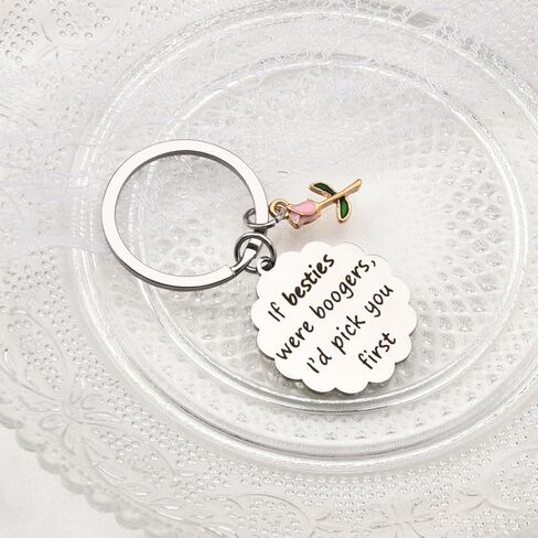 YALLNASL Sister Birthday Christmas Gifts for Bestie Friend Gifts for Women Flower Gifts for Best Friend Gag Gifts Keychain in Kuwait