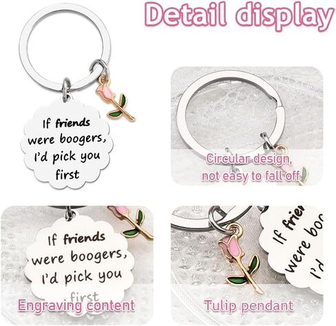 YALLNASL Sister Birthday Christmas Gifts for Bestie Friend Gifts for Women Flower Gifts for Best Friend Gag Gifts Keychain in Kuwait