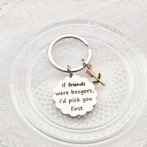 YALLNASL Sister Birthday Christmas Gifts for Bestie Friend Gifts for Women Flower Gifts for Best Friend Gag Gifts Keychain in Kuwait