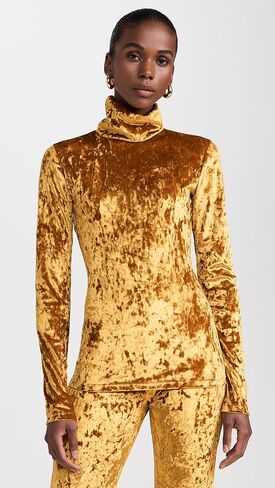 BruceGlen Women's Crushed Velvet Turtleneck in Saudi Arabia