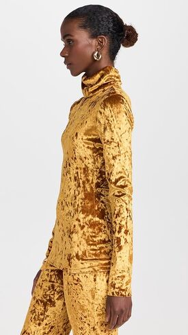 BruceGlen Women's Crushed Velvet Turtleneck in Saudi Arabia