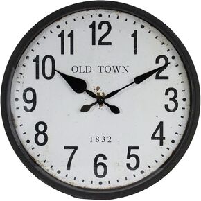 Windy Hill Collection 16" x 16" Vintage Decorative Wall Clock Old Town Classic Numbers WC9-EB2009