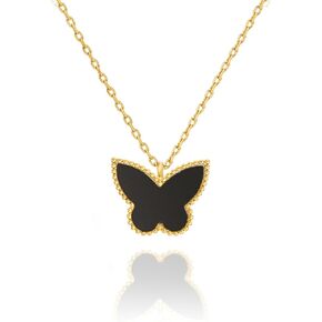 Clover Necklace for Women, Four Leaf Clover Necklace 14K Gold Plated Lucky Clover Layering Necklace, Clover Heart Butterfly Pendant Necklaces Birthday Christmas Valentine's Day Gifts