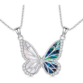 Butterfly/Sun Moon/Yinyang Necklace for 2 Sterling Silver Couple Matching Necklaces Friendship Jewelry for Women Birthday Gifts for Lover