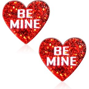 YUNXI خفيفة الوزن فريدة من نوعها الحب القلب أقراط الاكريليك لطيف الحلو بريق الحب القلب أقراط للنساء زوجة عاشق بيان مجوهرات عيد الحب هدايا عيد الأم in Kuwait