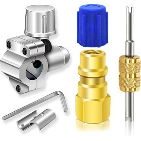 A/C Retrofit Valve Kit-Refrigerant Retrofit Valve Set, with R12 to R134A Low Side Adapter, BPV31 Bullet Piercing Valve, for HVAC Refrigerant System R12 R22 R502 R134A