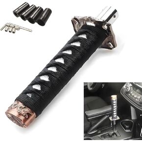 1 PC Car Modified Samurai Sword Shift Knob, 6.1In Metal Vehicle Automatic Transmission Accessories, Universal Automotive Shift Gear Lever for Car Truck SUV RV Van (Black & Red)