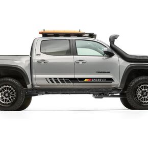 2X Side Door Stripes Decal Sticker Sport Edition 4X4 Compatible with Toyota Tacoma 2004 - Present (#02) (Matte Black)