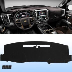 Dashboard Dash Cover Flannel Dash Mat Custom Compatible with 2014-2018 Chevrolet Silverado 1500, 2015-2019 GMC Sierra 1500/2500 HD/ 3500 HD, Anti-Glare, Anti-Reflection, No Peculiar Smell