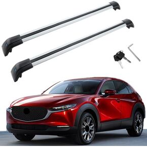 MotorFansClub 2 x Roof Racks Fit for Mazda CX30 CX-30 2020 2021 2022 2023 2024 Cross Bars Luggage Rack Cargo Baggage Top Rail Luggage Bike Load Rack