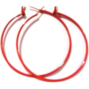 Color Hoop Earrings Simple Thin Hoop Earrings 2 Inch Red Hoop Earrings