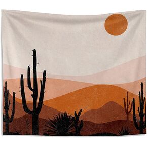 Knibeo Boho Desert Wall Tapestry - Boho Tapestry Wall Hanging, 50x60 Inch Western Tapestry, Bohemian Cactus Tapestry, Bohemian Wall Decor, Boho Wall Decor for Living Room