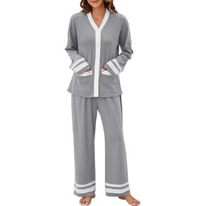 BMJL طقم بيجامات نسائي مكون من قطعتين بأكمام طويلة وأزرار سفلية قمصان نوم Pj مجموعات ملابس خريف 2024 in Kuwait