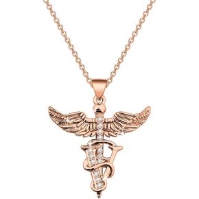 bobauna Veterinary Caduceus Pendant Necklace Vet Tech Jewelry Appreciation Gift For Veterinarian Nurse
