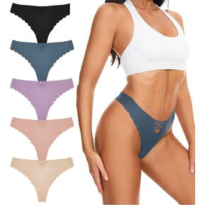 Women Seamless Underwear No Show Stretch Comfort Bikini Panties Silky Invisible Hipster 5 Pack