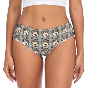 Women's Underwear Brief Breathable Soft Knickers Monkey Cartoon Medium Multi