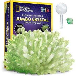 NATIONAL GEOGRAPHIC Crystal Growing Kit - 3 Vibrant Colored Crystals to Grow with Light-Up Display Stand, Science Toy for Girls and Boys Ages 8-12, Includes Gems, Cool STEM Gift (Amazon Exclusive)