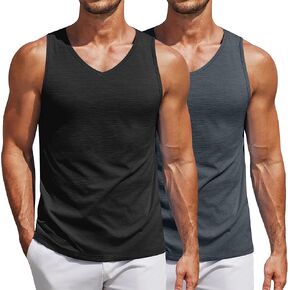 COOFANDY Men's Workout Tank Top V Neck Gym Sleeveless Muscle T Shirts Textured Casual Tank Tops Summer