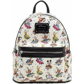 Loungefly - Disney - Mickey Mouse and Friends - Tattoo Art - Mini Backpack Purse, Multicolor