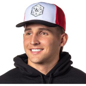 Bioworld Dungeons and Dragons 20 Dice D20 Embroidered Adjustable Precurve Snapback Hat Cap