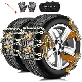 سلاسل إطارات للسيارات/سيارات الدفع الرباعي/شاحنات البيك أب، 6 قطع من سلاسل الثلج لعرض الإطارات 225-285 مم، سلاسل سميكة عالمية قابلة للتعديل للطوارئ للثلج والثلج والطرق الطينية in Kuwait