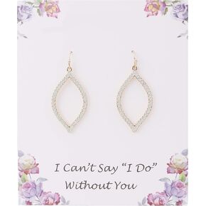 I Can't Say"I Do" Without You | Bridesmaid Earrings for Women 1-4-6-8 Sets Marquise Shape Drop Dangle Earrings for Wedding Gifts