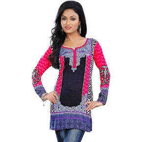 Maple Clothing Women's Short Kurti Printed Indian Tunic Top Kurta India Clothing