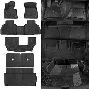 All Weather Floor Mats Fit for 2019-2024 2025 BMW X7 7-Seater Floor Mats & Trunk Mat & Backrest Mats Replacement for BMW X7 Accessories Odorless Anti-Slip Floor Mats