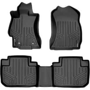 SMARTLINER Custom Fit Floor Mats 2 Row Liner Set Black for 2014-2018 Subaru Forester
