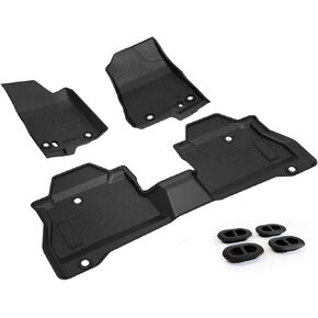 سجادات أرضية A & UTV PRO لسيارة Jeep Gladiator JT 2025 2024 2023 2022 2021 2020، مع مقابس تصريف لجميع الأحوال الجوية TPE بطانات أرضية مخصصة، مجموعة سجادات سيارة أمامية وخلفية مكونة من صفين، استبدل OEM #82215626 in Kuwait