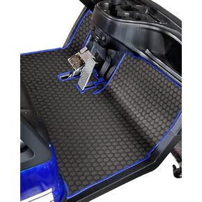 Golf Cart Floor Liner Mat Full Coverage Custom Fit for ICON (i20, i40) and Advanced EV (Gen1) Rubber Grey