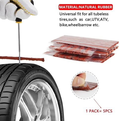 Universal Car Tire Repair Kit with Plugs Studding Tool Set for Punctured Flat Tyre Emergency Kit for Motorcycle, Truck, ARB, ATV, Tractor, RV, SUV, Trailer in Saudi Arabia
