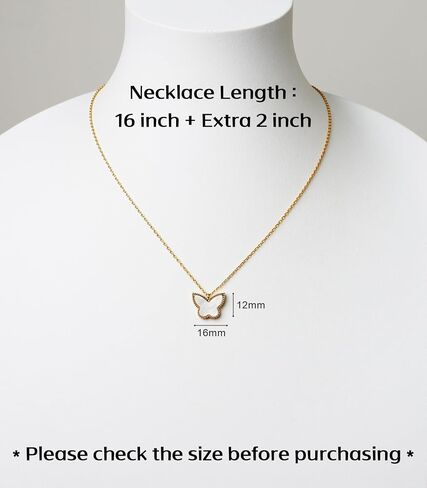 Clover Necklace for Women, Four Leaf Clover Necklace 14K Gold Plated Lucky Clover Layering Necklace, Clover Heart Butterfly Pendant Necklaces Birthday Christmas Valentine's Day Gifts in Kuwait