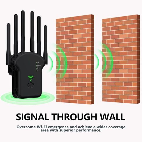 2024 WiFi Extender Signal Booster, WiFi Booster,Internet Wireless Repeater for Home Coverage up to (11800Sq.Ft), 6 Antennas WiFi Repeater with Ethernet Port & Ap Mode，Easy Installation in Saudi Arabia