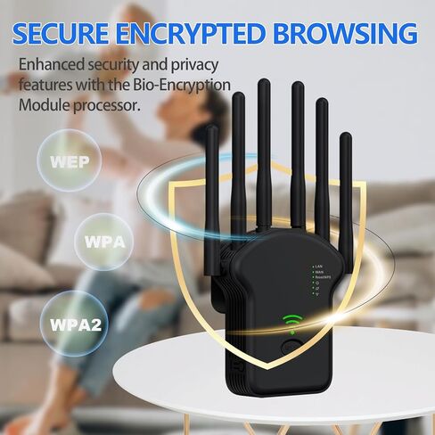 2024 WiFi Extender Signal Booster, WiFi Booster,Internet Wireless Repeater for Home Coverage up to (11800Sq.Ft), 6 Antennas WiFi Repeater with Ethernet Port & Ap Mode，Easy Installation in Saudi Arabia