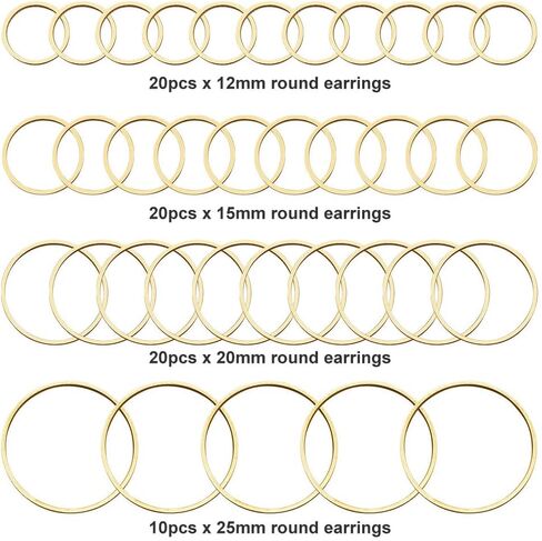 60pcs Earrings Beading Hoop Earring Finding Geometric Pendant Connector Round Hoop Earring for Jewelry Making DIY Crafts Art Creation Girl Gift(Triangle & Square & Circle) in Saudi Arabia