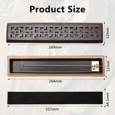 Yawlsow Incense Burner Kit, Incense Holder for Sticks, Suitable for Yoga, Meditation, Self-Healing and Gift. Chinese Ceramic Ash Catcher Tray (Lever Brown) in Saudi Arabia