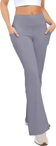 Bootcut Yoga Pants with Pockets for Women High Waist Wide Leg Pants Workout Pants Tummy Control with 2 Pockets in Saudi Arabia