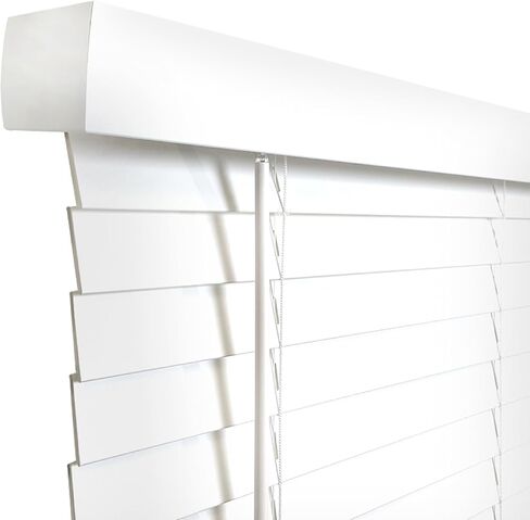 DEZ FURNISHINGS ستارة لاسلكية من الخشب الصناعي مقاس 2 بوصة، عرض 23.25 بوصة × ارتفاع 72 بوصة، أبيض أملس in Kuwait