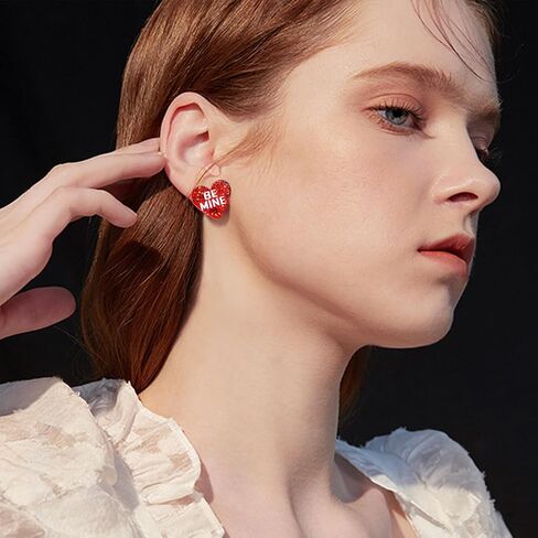 YUNXI خفيفة الوزن فريدة من نوعها الحب القلب أقراط الاكريليك لطيف الحلو بريق الحب القلب أقراط للنساء زوجة عاشق بيان مجوهرات عيد الحب هدايا عيد الأم in Kuwait