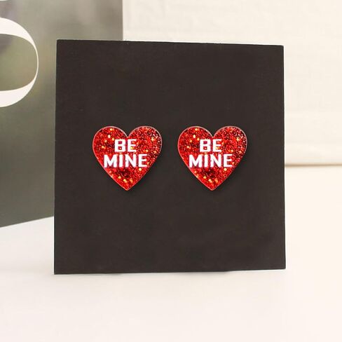 YUNXI خفيفة الوزن فريدة من نوعها الحب القلب أقراط الاكريليك لطيف الحلو بريق الحب القلب أقراط للنساء زوجة عاشق بيان مجوهرات عيد الحب هدايا عيد الأم in Kuwait