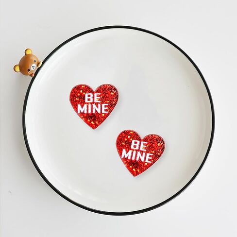 YUNXI خفيفة الوزن فريدة من نوعها الحب القلب أقراط الاكريليك لطيف الحلو بريق الحب القلب أقراط للنساء زوجة عاشق بيان مجوهرات عيد الحب هدايا عيد الأم in Kuwait