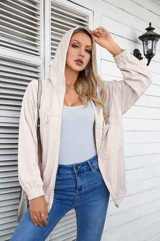 VICHYIE Corduroy Drawstring Hooded Pocket Zip Up Jacket Loose Shacket Coat in Saudi Arabia