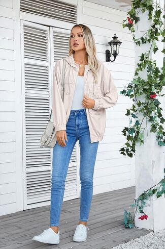 VICHYIE Corduroy Drawstring Hooded Pocket Zip Up Jacket Loose Shacket Coat in Saudi Arabia