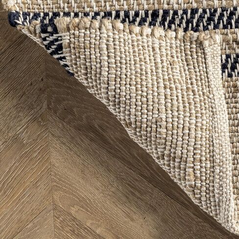 Rugs USA x Lauren Liess Meadow Striped Jute Area Rug, 10x14, Natural in Saudi Arabia