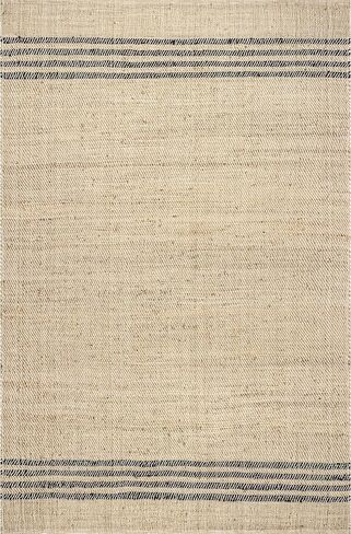Rugs USA x Lauren Liess Meadow Striped Jute Area Rug, 10x14, Natural in Saudi Arabia
