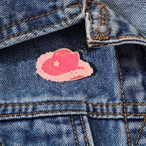 Hot Pink Cowgirl Rodeo Western Country Music Lover Collectible Party Line Dancing 1.37" Lapel Hat Pin in Saudi Arabia