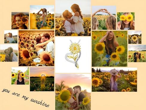 Anniversary Birthday Gifts for Women,Christmas Gifts for Women,Sunflower Necklace,18K Gold Plated You Are My Sunshine Necklace,Mothers Day Gifts for Wife,Girlfriend,Mom, Daughter,Sister in Kuwait