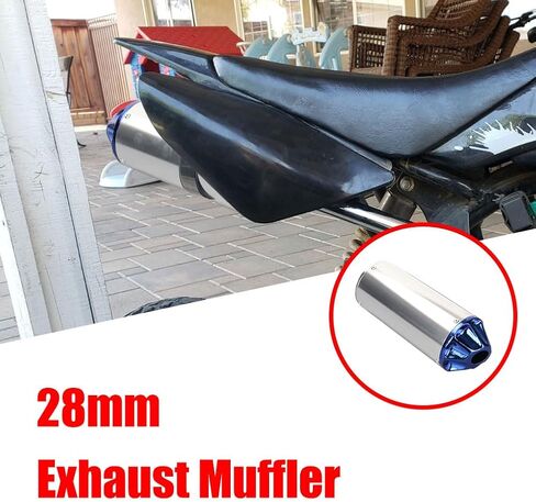 28mm 1.1" Exhaust Muffler Silencer Motorcycle Pipe for 50cc 70cc 90cc 110cc 125cc CRF50 XR50 KLX Coolster SSR Thumpstar TTR YCF Lifan Apollo Chinese Pit Trail Dirt Bike Mini Bike Motocross Parts Blue in Kuwait