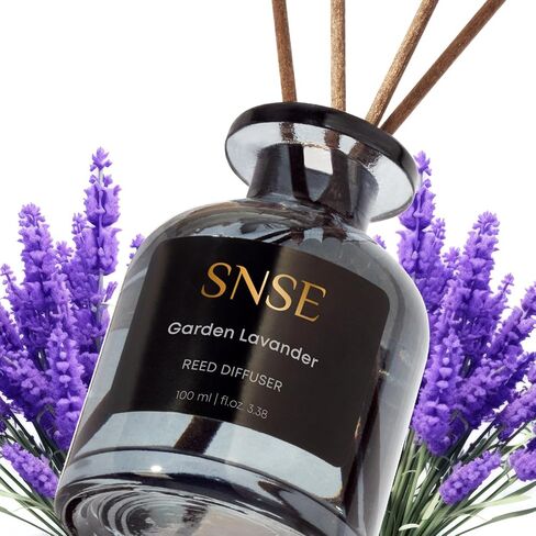 SNSE Garden Lavander Reed Diffuser Set | 3.38 oz Scent Fragrance Oil Diffuser for Bedroom, Bathroom, Home Décor and Gift, Decorative Air Fresheners with Sticks in Kuwait